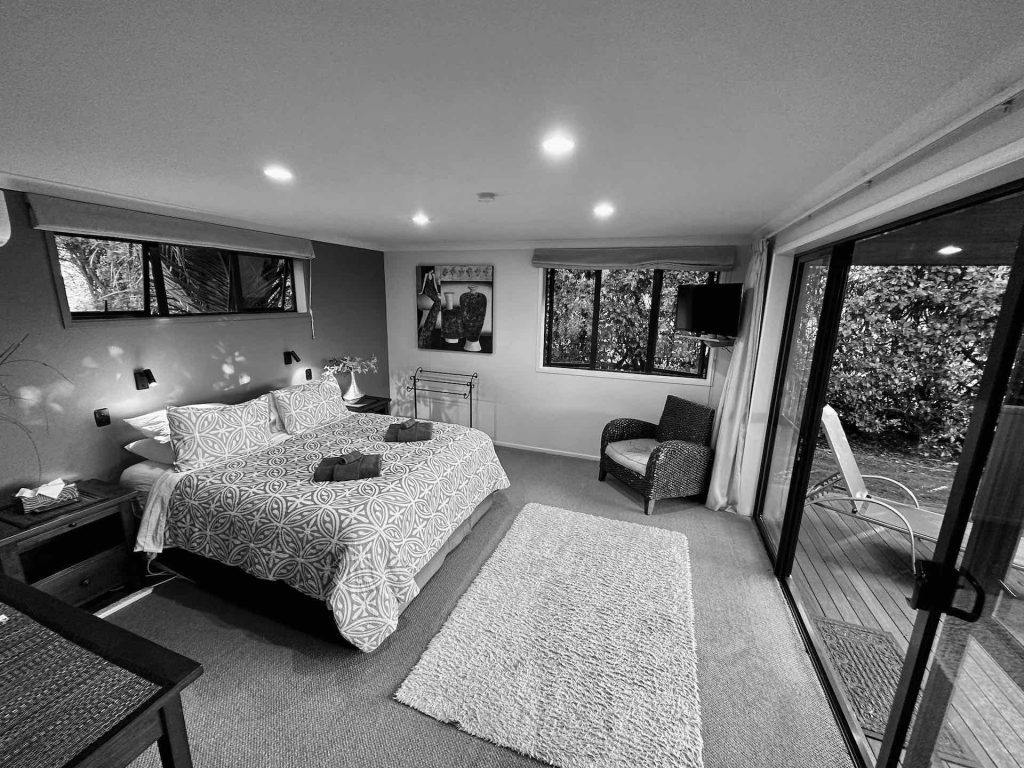 Black & White photo of Kakapo Wing Bedroom , Heaven's Rest B&B